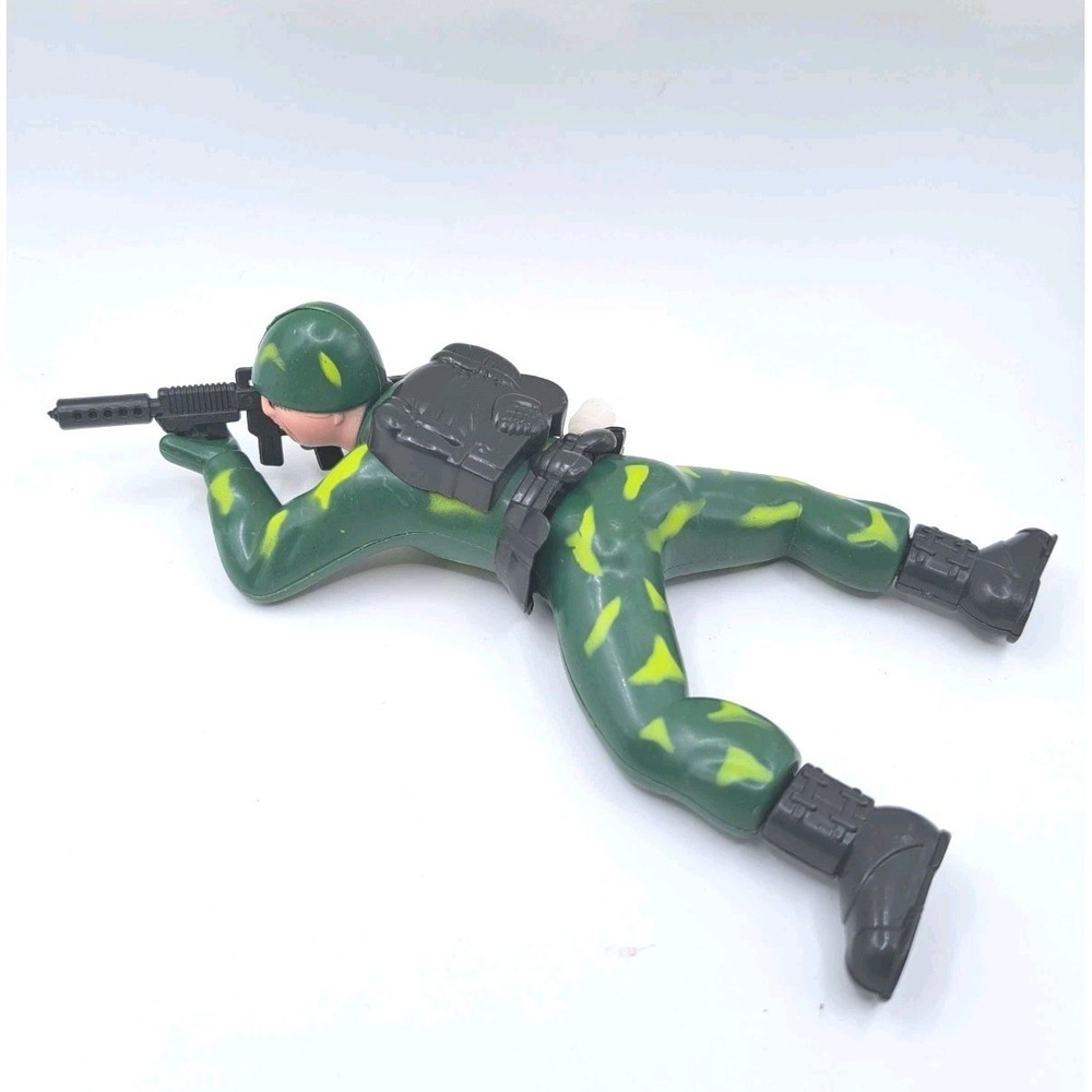 Vintage Jaru Crawling Army  Man Wind Up Soldier 6" long  Works Great!